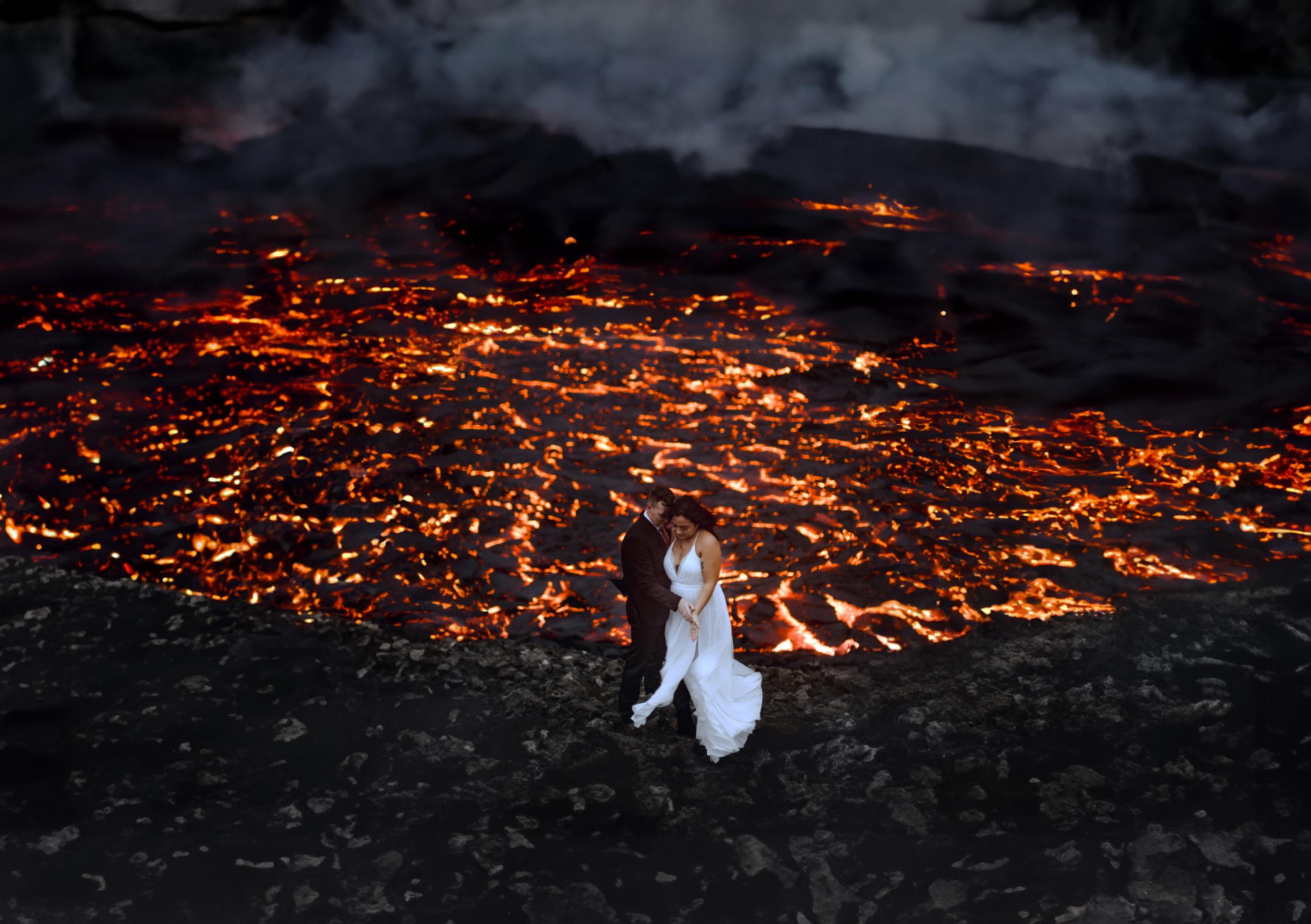 Chasing Volcano Eruptions: An Icelandic Wedding Adventure Session