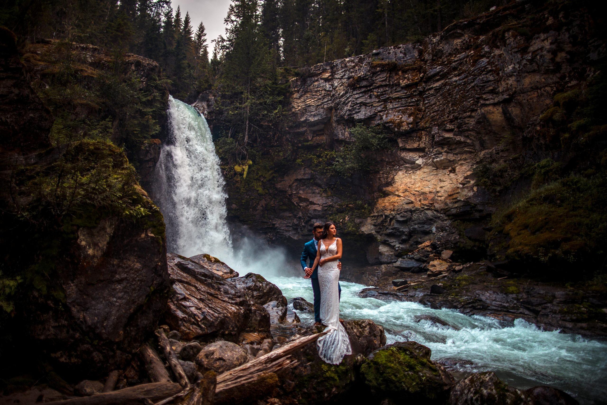 Revelstoke Wedding Photographer: Majestic Mountain Waterfall Weddings by Jenna Grey