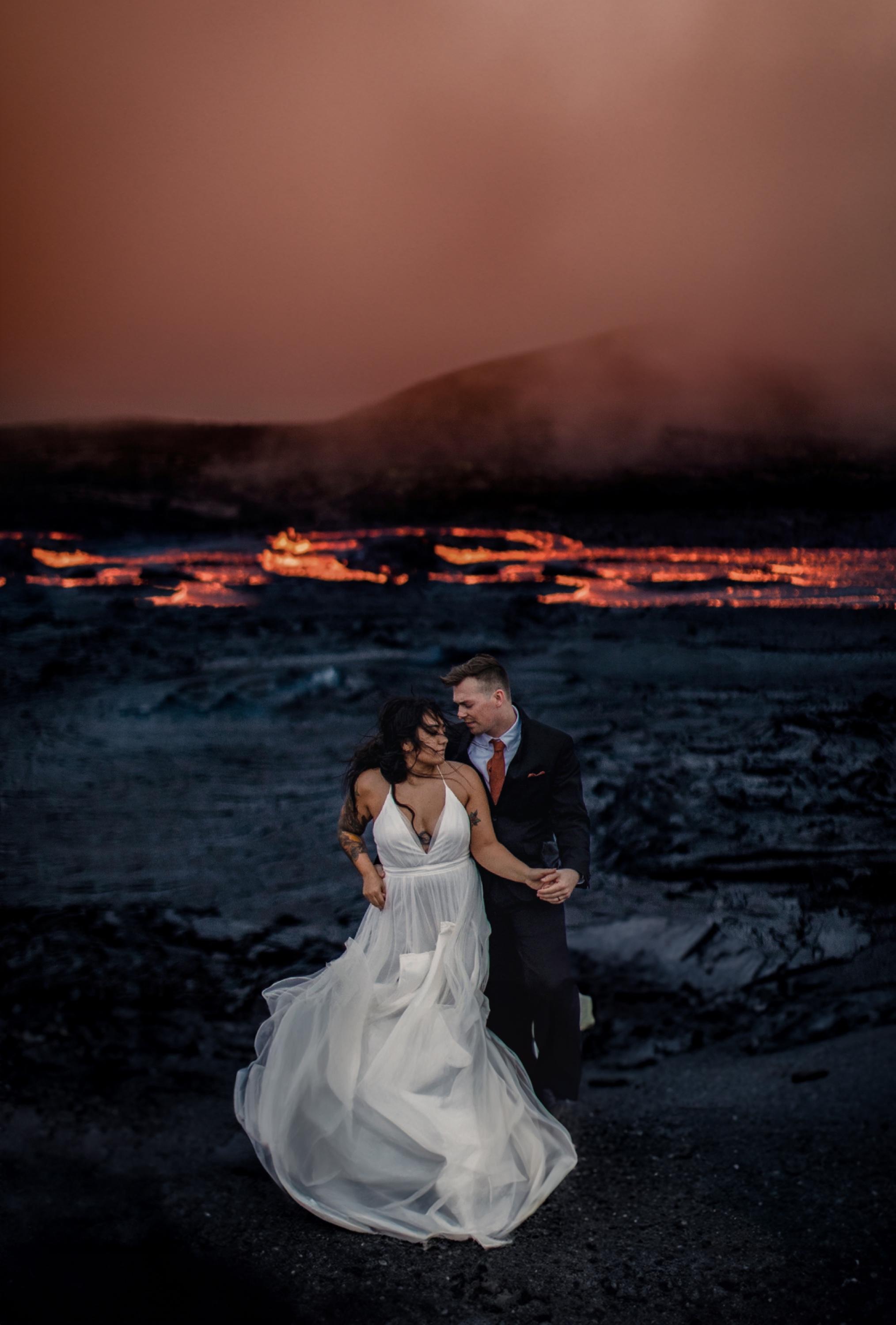 Chasing Volcano Eruptions: An Icelandic Wedding Adventure Session